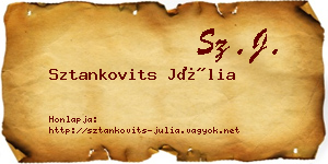 Sztankovits Júlia névjegykártya