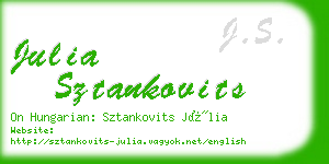 julia sztankovits business card